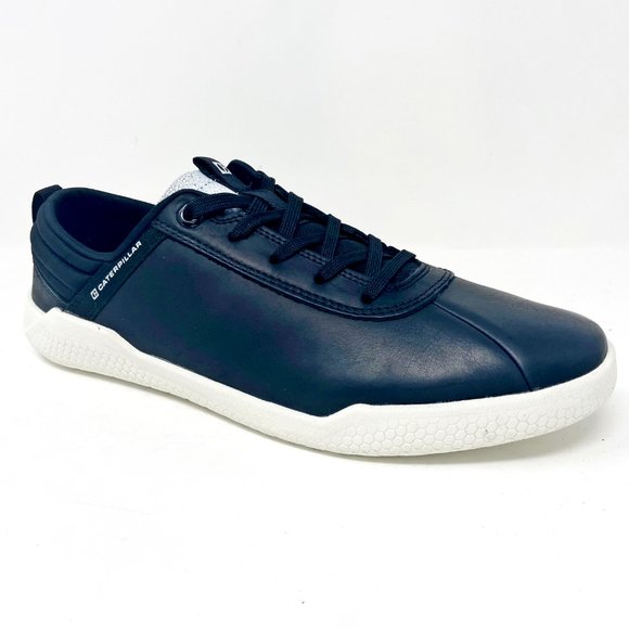Caterpillar CAT Hex Black White Mens Leather Casual Sneakers P724185 - Picture 2 of 5